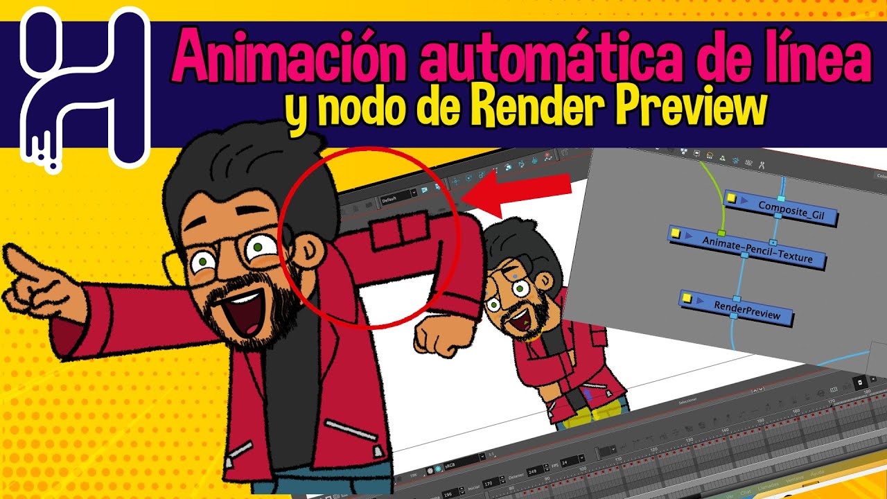 Animaci&oacute;n Autom&aacute;tica de L&iacute;nea y Nodo de Render Preview - ToonBoom