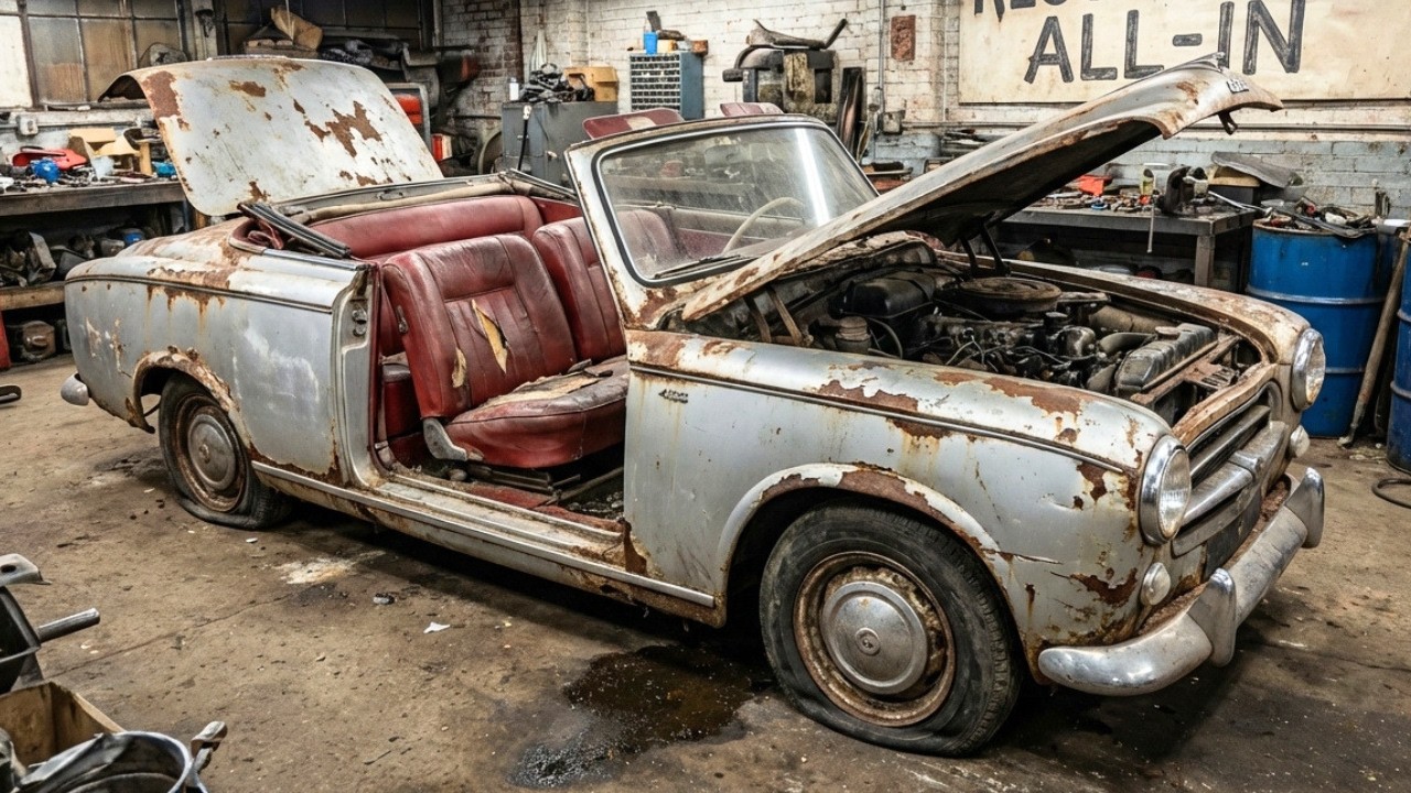 ASMR Car Restoration | 1958 Peugeot 403 Convertible Full Transformation #asmrrestoration