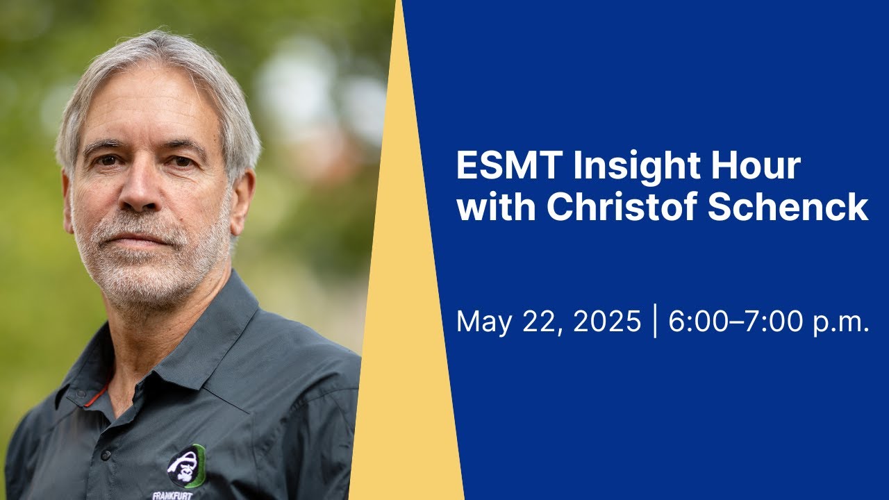 Why biodiversity matters? | ESMT Insight Hour with Dr. Christof Schenck