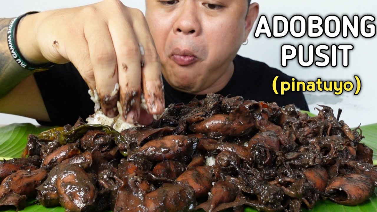 ADOBONG PUSIT (PINATUYO) | MUKBANG PHILIPPINES