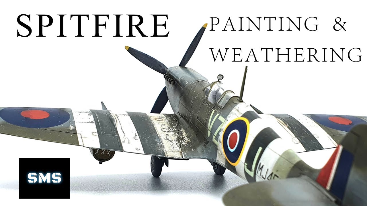 1/48 ICM Spitfire. Painting and Weathering. Scale model aircraft kit.