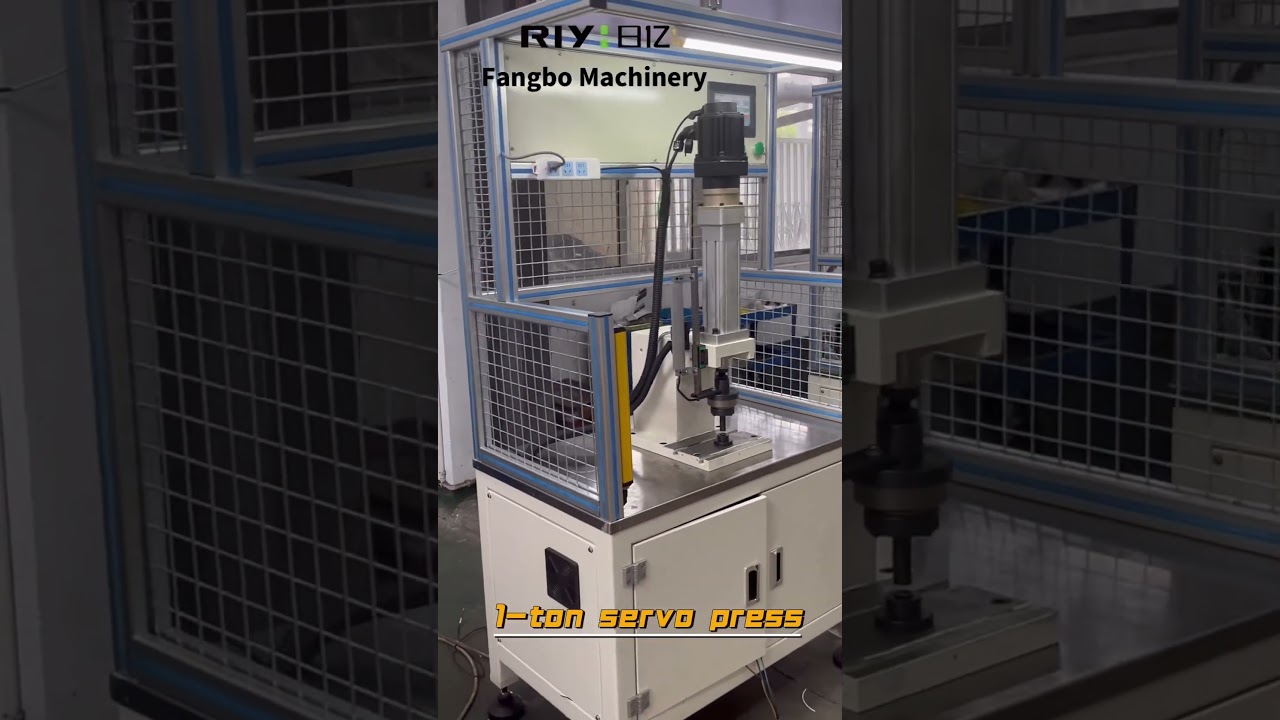 1-ton servo press，Press-fitting fatigue test before leaving the factory, Fangbo Machinery Equipment.