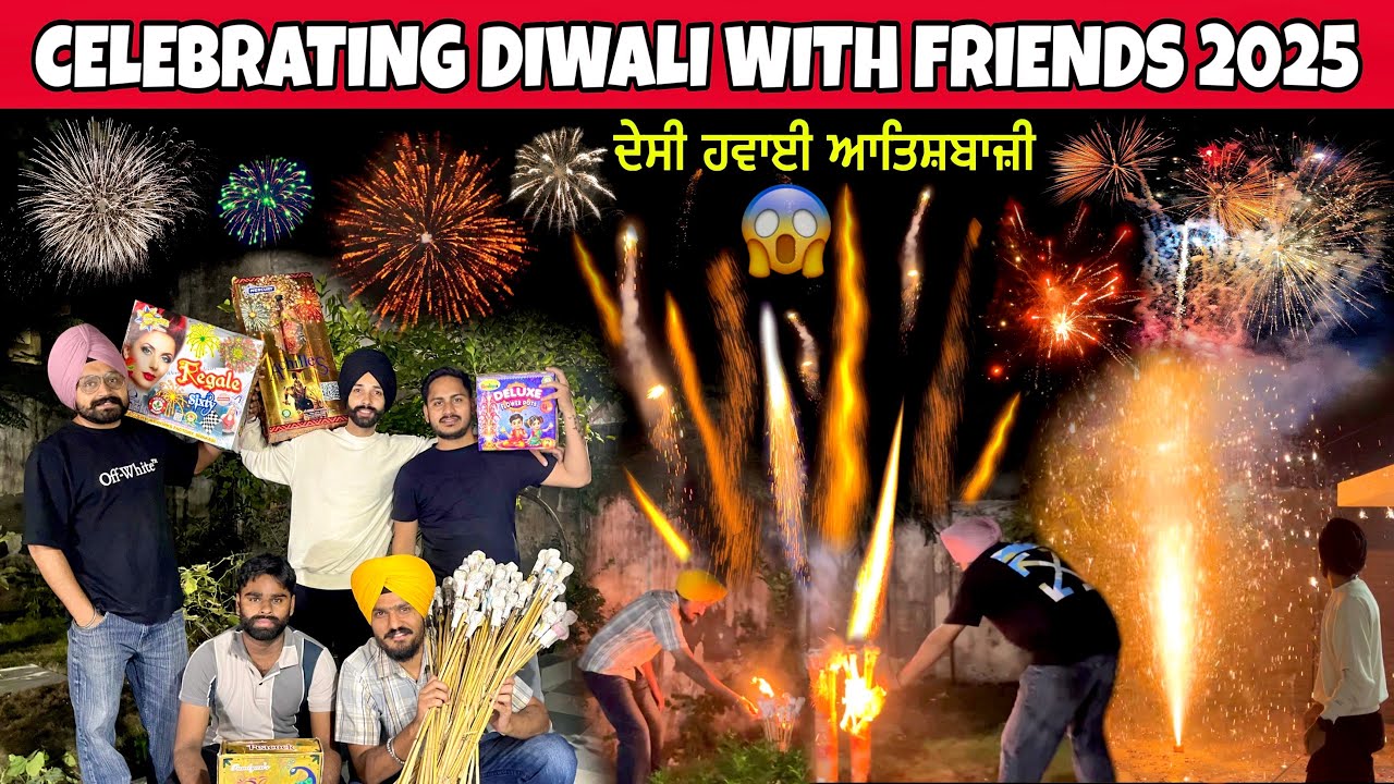 CELEBRATING DIWALI WITH FRINEDS 2025🔥BIGGEST SKY SHOT,DESI HAWAYI😱Diwali Vlog 2025..