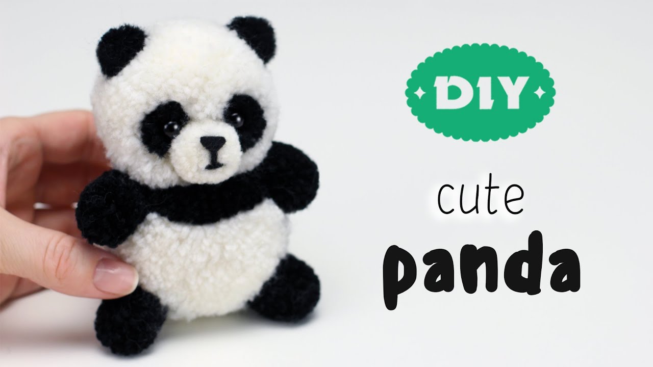🐼 Милый панда помпон из пряжи своими руками 🧶 Как сделать панду из пряжи 🐼
