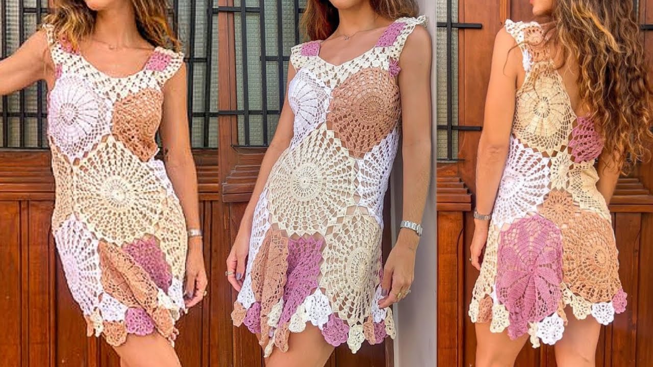 Vestido de square em crochê - Parte 1