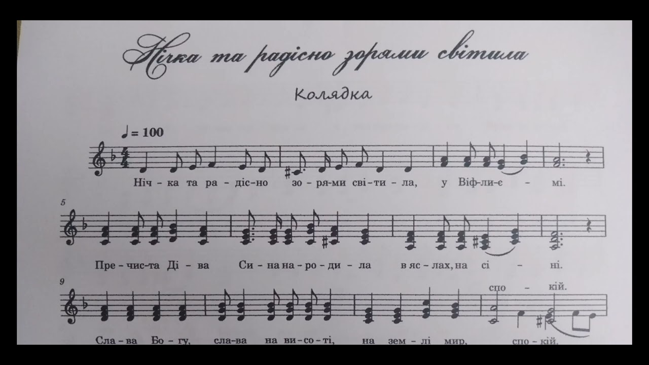 Нічка та радісно зорями світила (ноти для жіночого хору)
