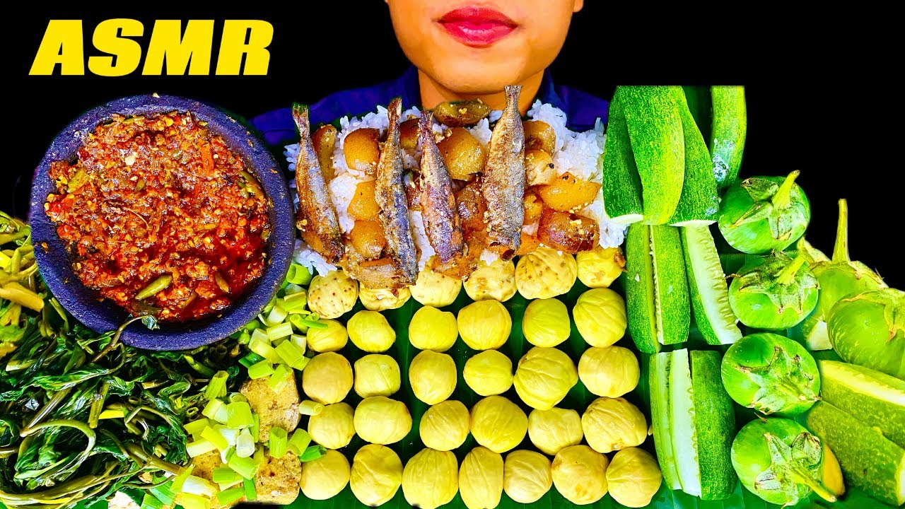 ASMR RAW JENGKOL, GREEN THAI EGGPLANT, BEEF MARROW, SALTED FISH, SPICY SAMBAL! 🌶🔥MUKBANG INDONESIA