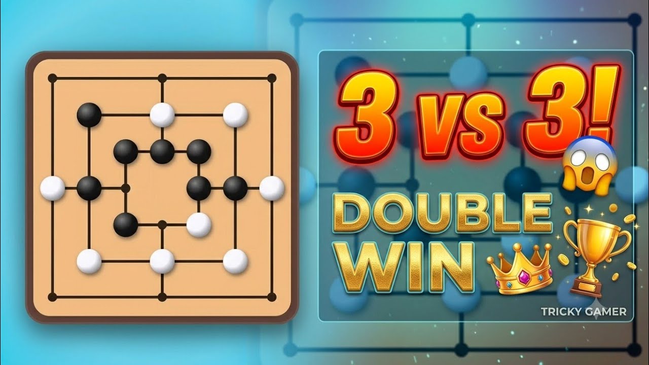 3 Pieces Each... But I Still Won! 🔥 Double Victory in Mills Game | Nine Men's Morris