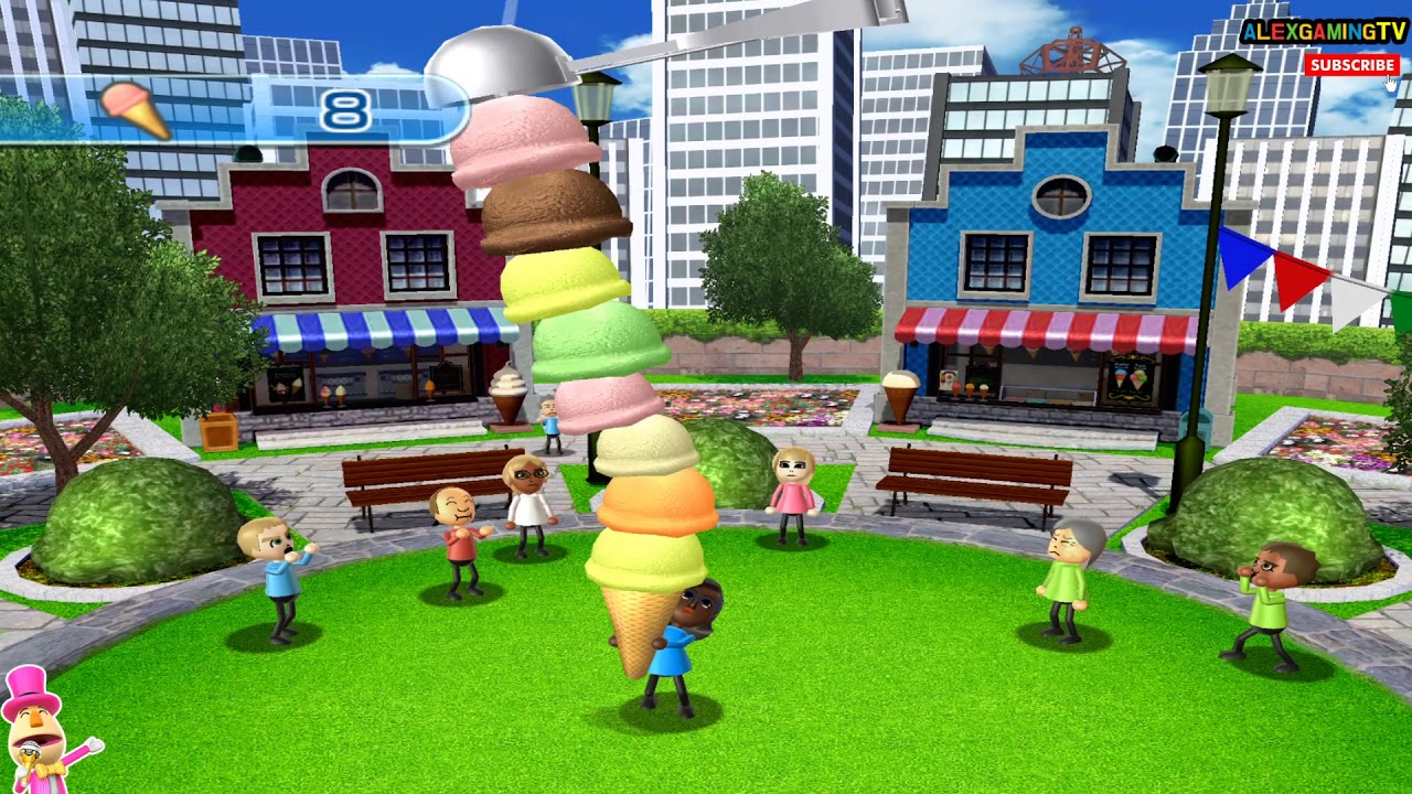 Wii Play: Motion - Cone Zone, Scoop Mode continuous play! Player Sara, Mommy [1080p@60fps HD]