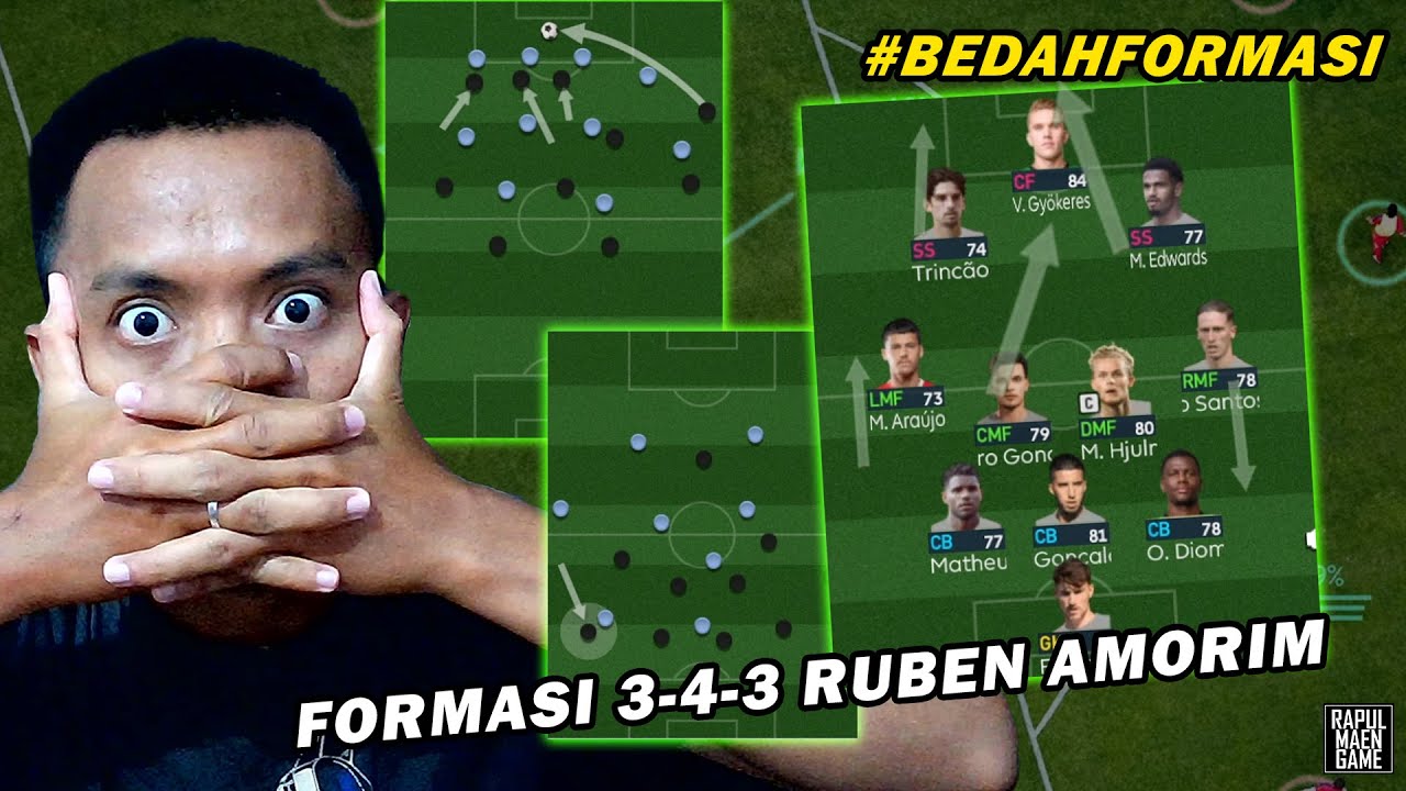 BEDAH FORMASI PES 3-4-3 STRATEGI EFEKTIF RUBEN AMORIM  - PES 2018 PC GAMEPLAY