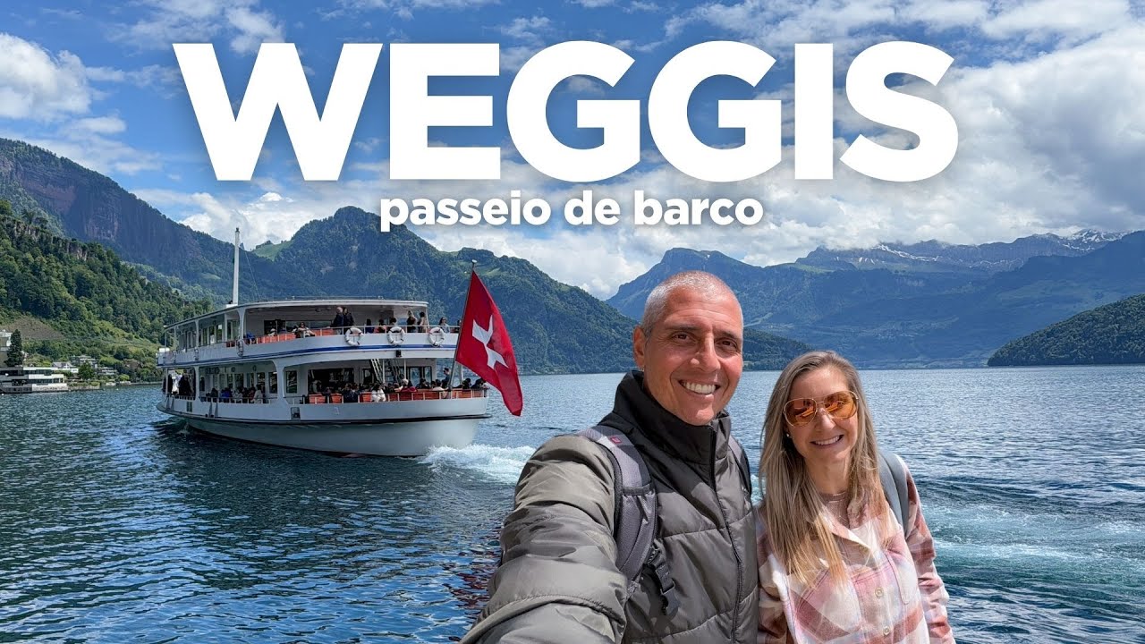 Passeio de BARCO de LUCERNA para a vila de WEGGIS, incluso no SWISS PASS! 4K🇨🇭
