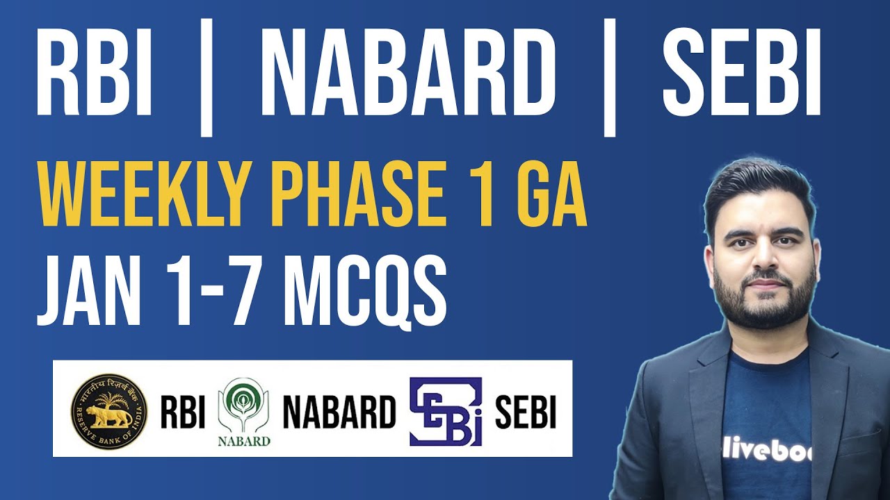 General Awareness | 1 - 7 January | Current Affairs for RBI Grade B 2026 | SEBI | NABARD
