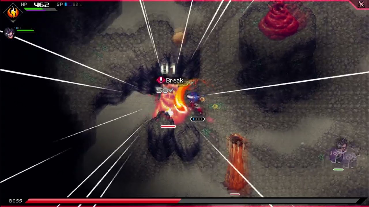 CrossCode - Boss Fight - Red Sandworm - Maroon Valley