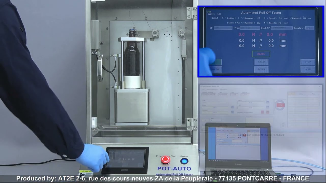 POT-AUTO Automated Pull Off Tester - Reliable Cap Strength Testing | AT2E-USA