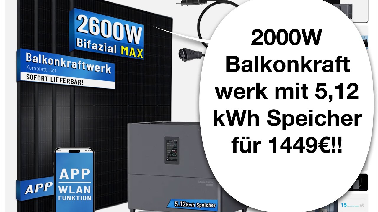 2000W Balkonkraftwerk mit Marstek Jupiter C Plus 5,12kWh Akku