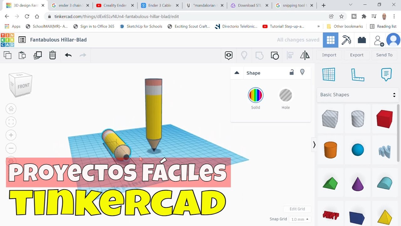 Tinkercad Proyectos Fáciles - El lápiz✏️ diseño en computadora💻