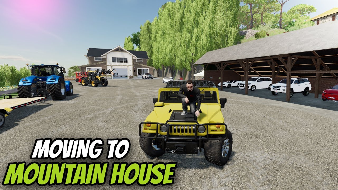 MOVING CARS AND TRACTORS TO MOUNTAIN HOUSE | FARMING SIMULATOR 22 #60 IN HINDI