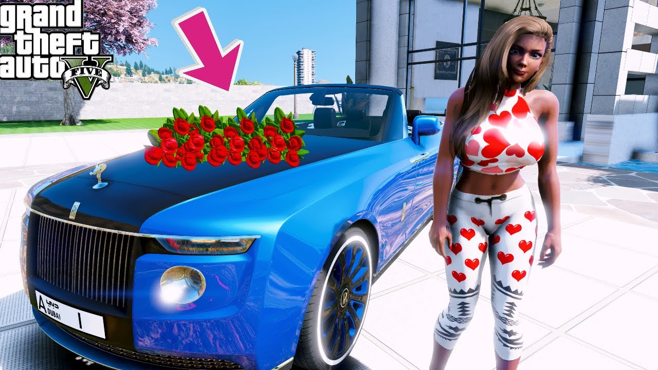GTA 5-😍Happy Valentines Day Rolls Royce Boat Tail(GTA 5 Billionaire Johnson Real Life Family Mod #6)