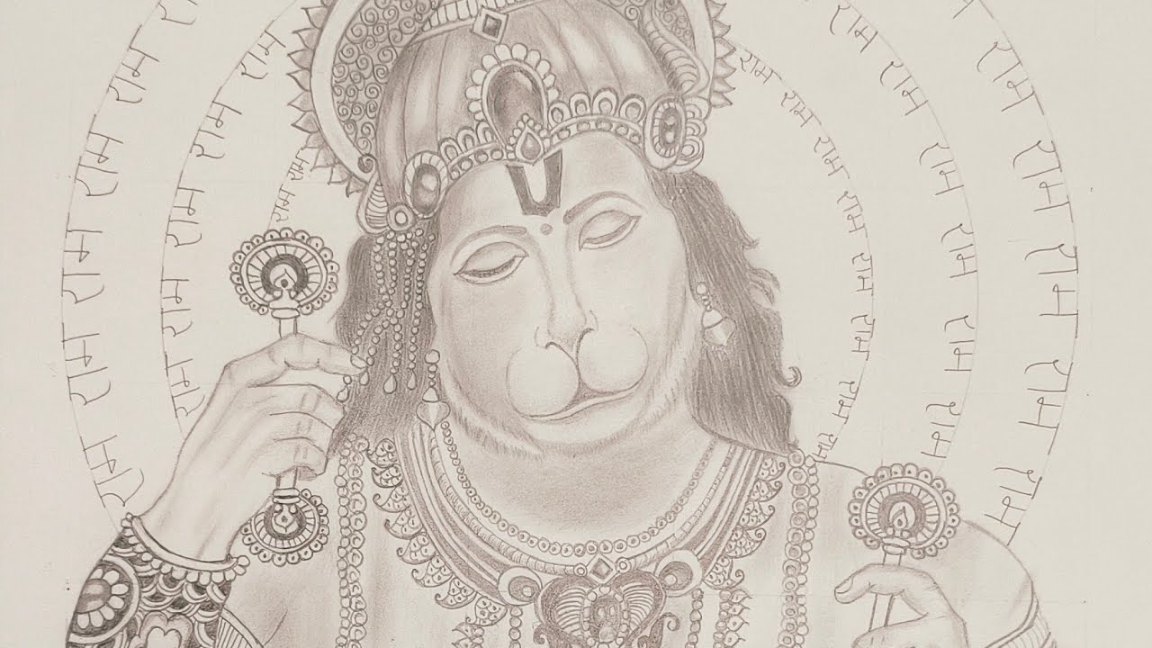 Hanuman ji ki sketch ✍🏻# Jai Shree Ram ❤️