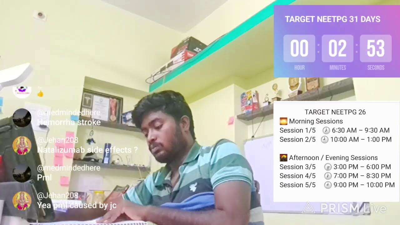 TARGET NEETPG 31 DAYS TO GO | STUDY WITH ME LIVE
