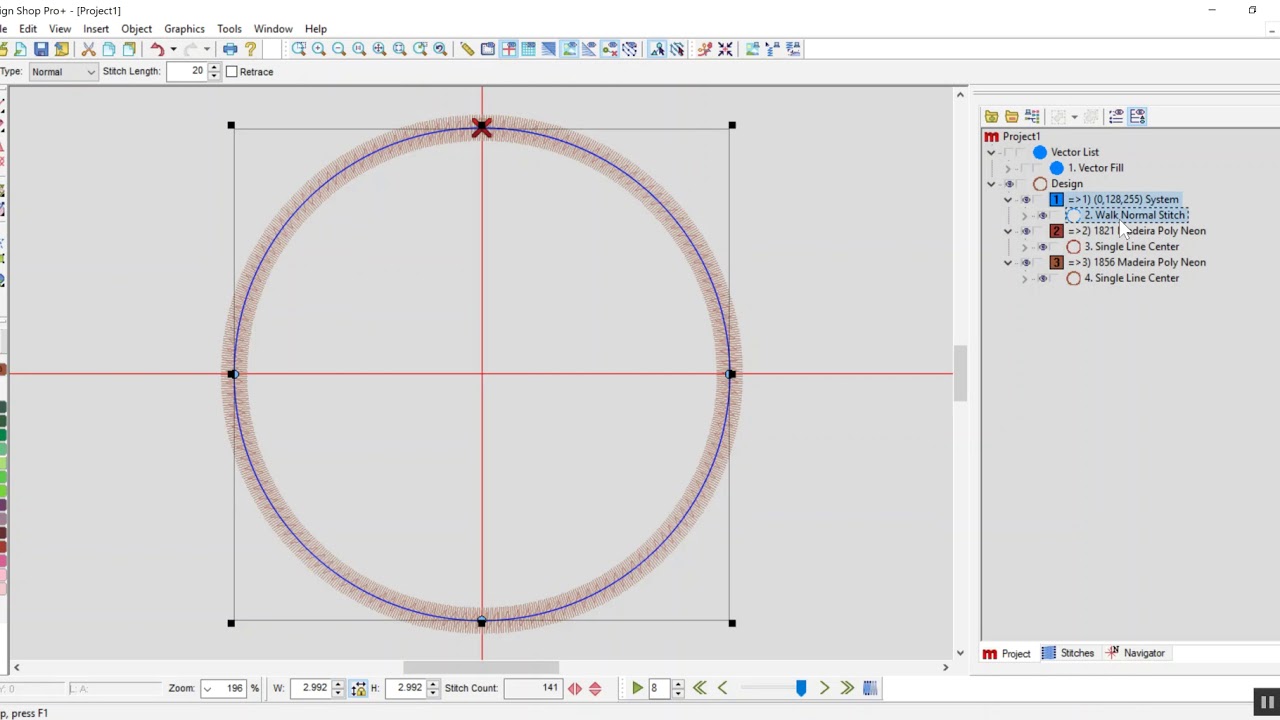 Digitizing patches in Melco DesignShop pro+