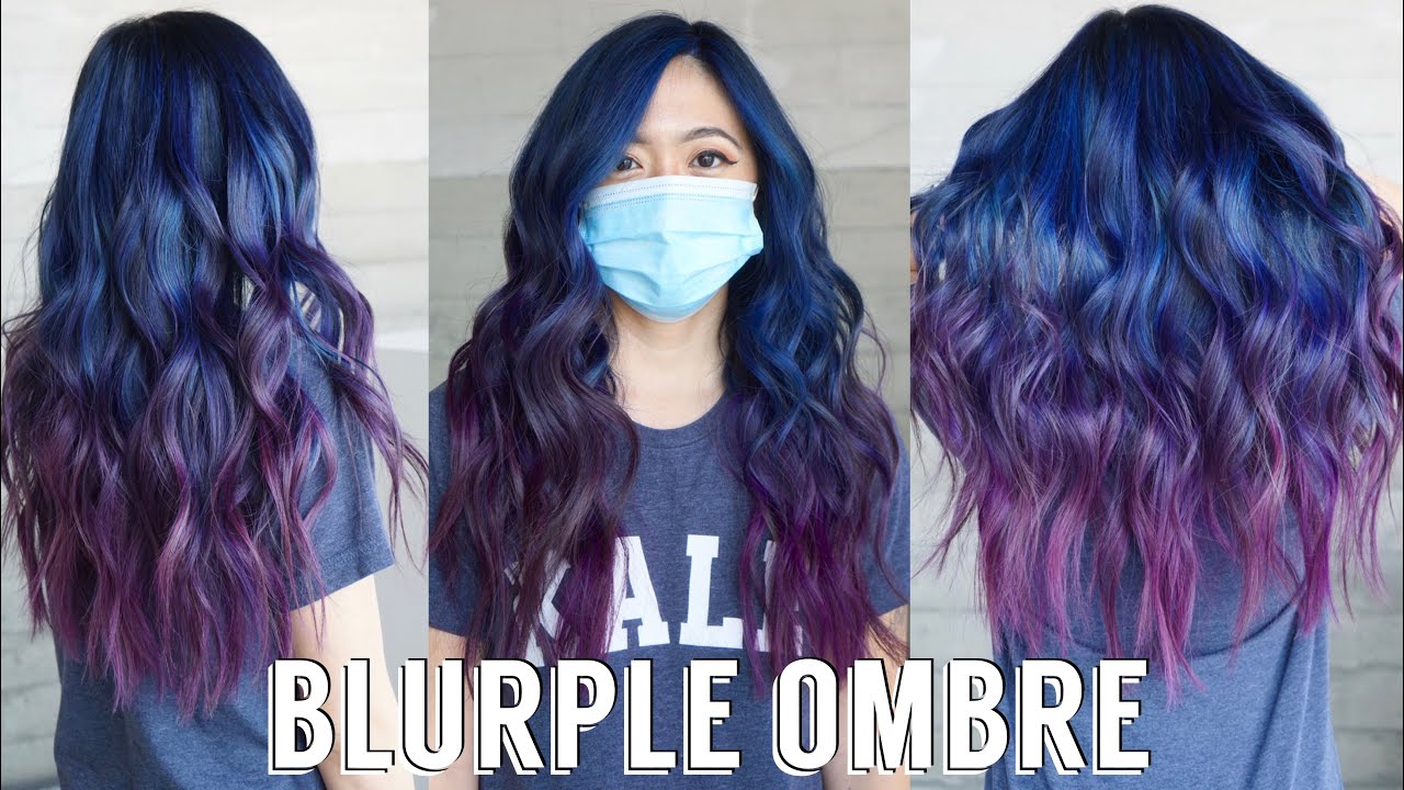 Ocean Blue to Magenta Purple Ombre Hair Transformation | Vivid Color Correction