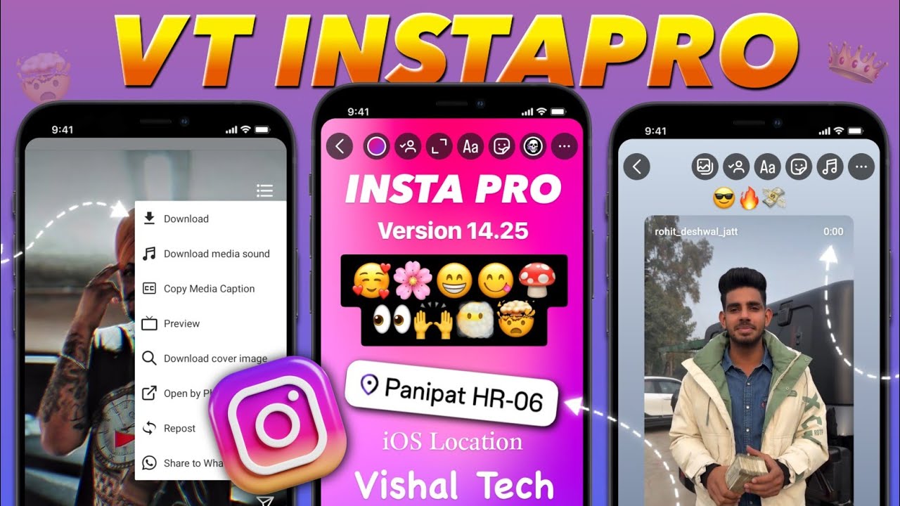 VT InstaPro v14.25 🔥| iOS 18 Emojis + iPhone Fonts | iPhone Location Setting | New Update InstaPro