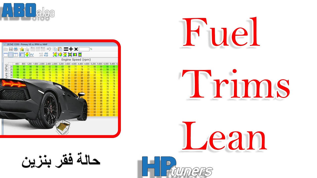 Hp Tuners - Fuel Trims Lean - تعليم برمجة السيارات - فيول تريمز حالة لين  hp tuner