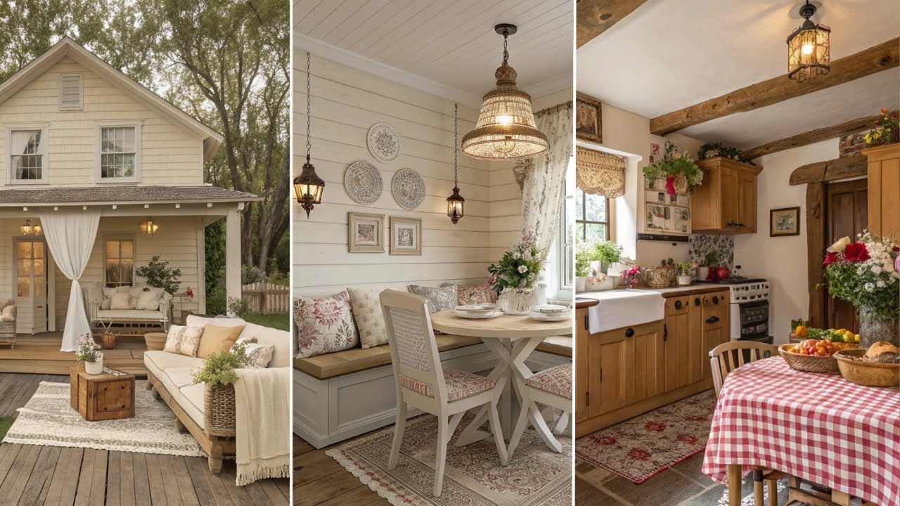 Vintage Chic Farmhouse Tour | Cozy Small Space Country Decor Ideas You’ll Love.