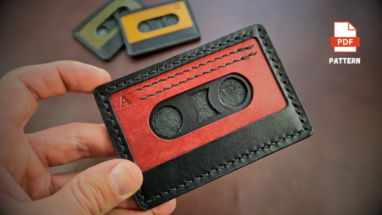 Making The Cassette Tape Minimalist Wallet - Leather Working [DIY Pattern]