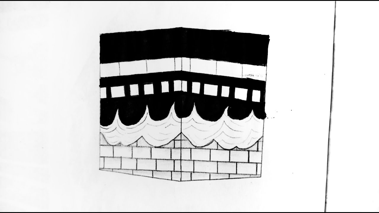 Kaaba drawing tutorial | How to draw kaaba easily | Easy pencil sketch drawing