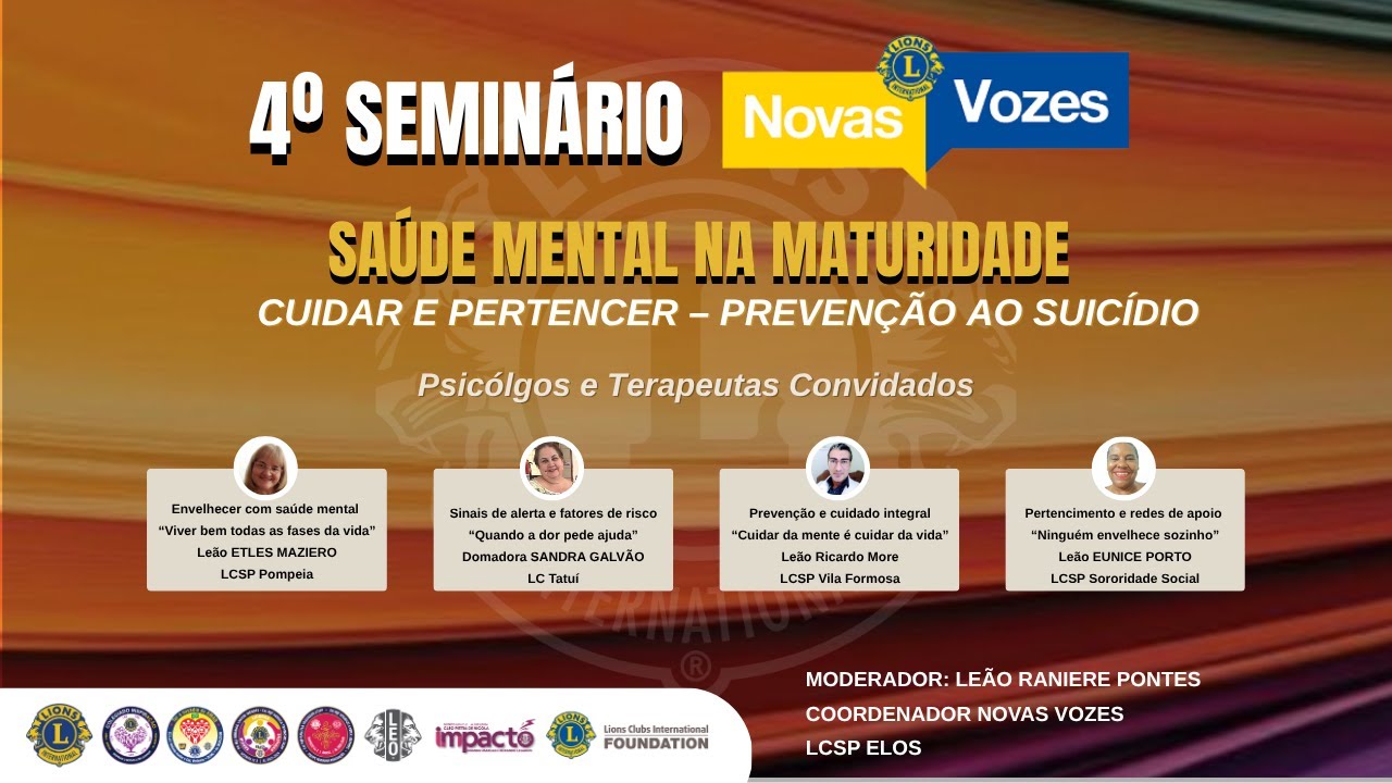 4º Seminário: Envelhecimento Ativo e Saúde Mental | Novas Vozes