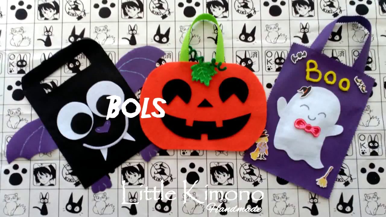 DIY fácil! Bolsa de fieltro para chuches de Halloween: murciélago  ❤️ Manualidades Fixo Kids