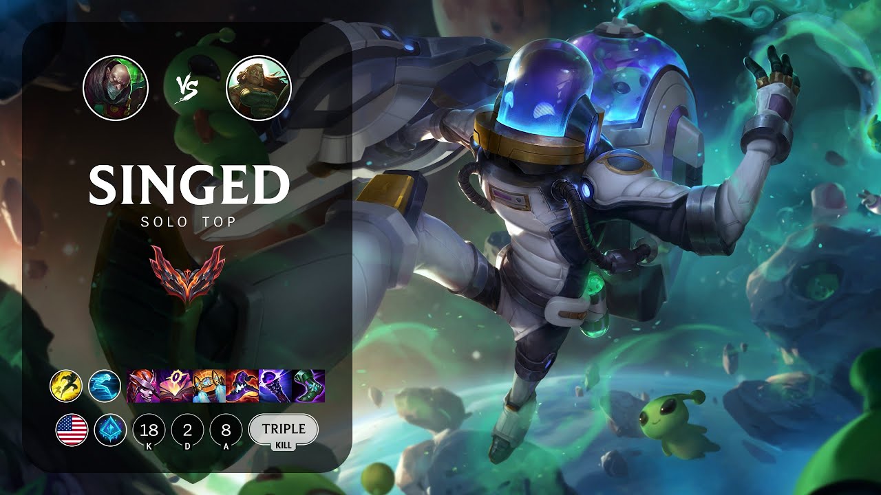 Singed Top vs Illaoi - NA Grandmaster Patch 13.8