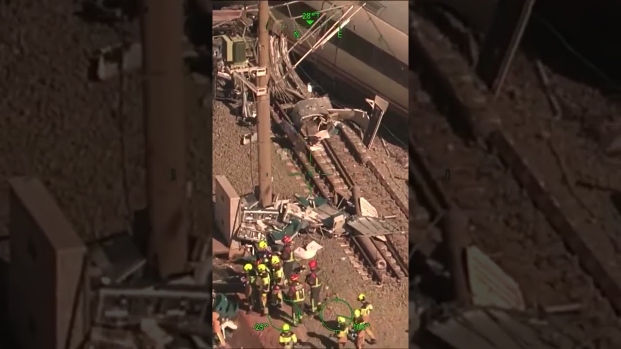 Estas son las vistas a&eacute;reas del lugar del accidente ferroviario en Adamuz, C&oacute;rdoba