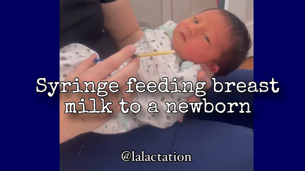 Syringe feeding a newborn (subtitled)
