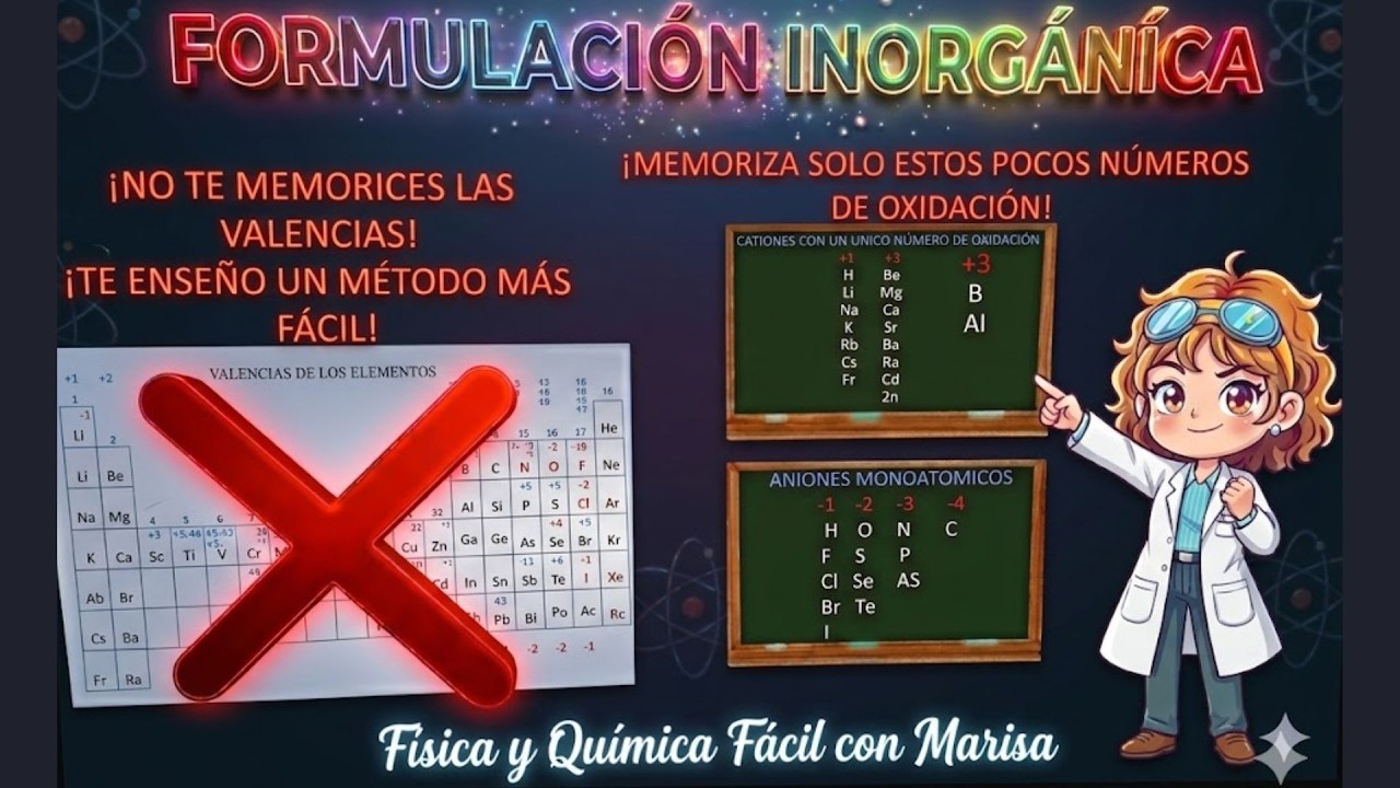 Formulación Inorgánica. El truco para NO aprenderte las valencias: Iones y Nomenclatura fácil.​