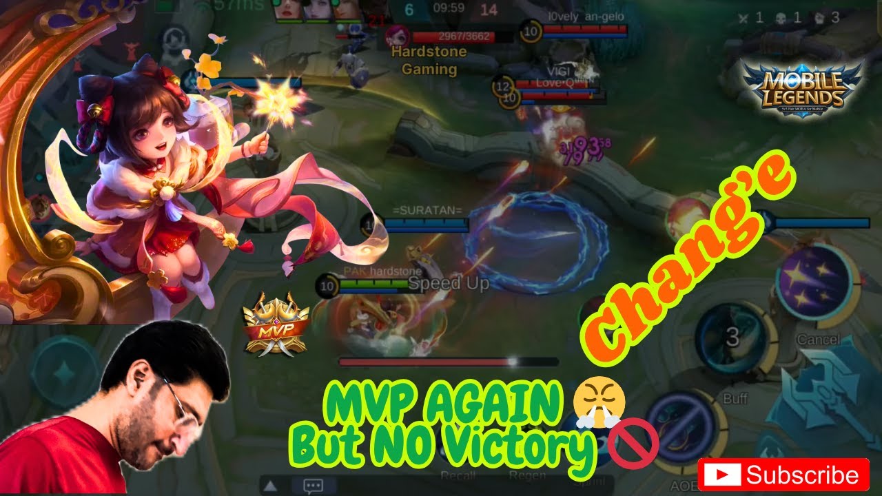🌙 Chang’e: MVP AGAIN 😤 But NO Victory 🚫 | MLBB | Mobile Legends Bang Bang #hardstonegaming
