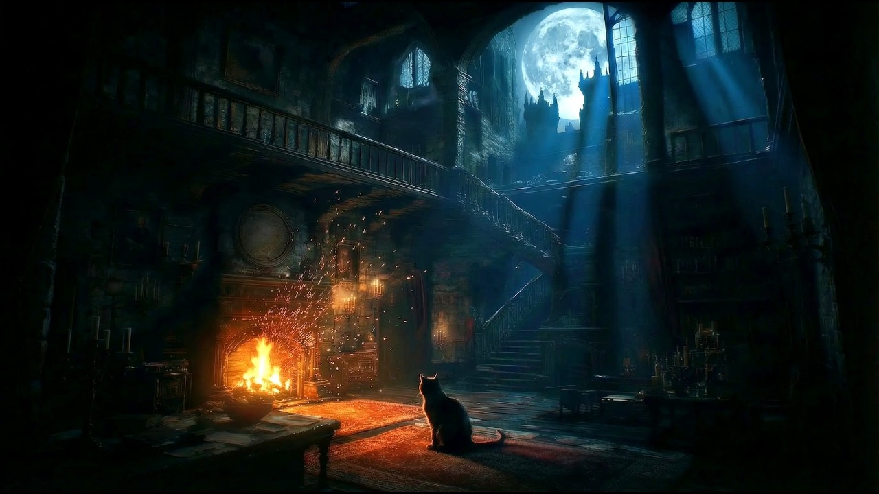 The Forgotten World at Midnight 6 Hours | Fire, Creaking Doors & Deep Wooden Echoes