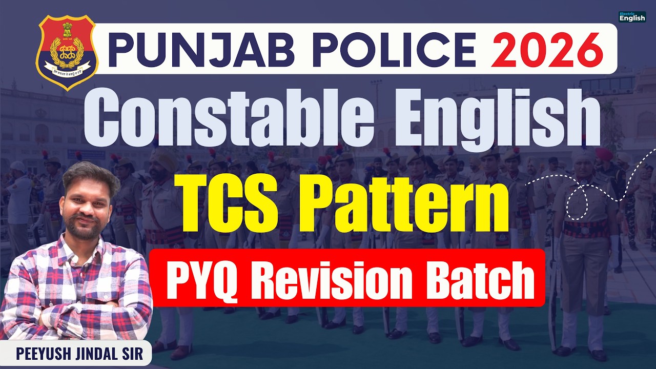 Punjab Police Constable PYQ Revision Batch || Punjab Police Constable 2026 || Electric English
