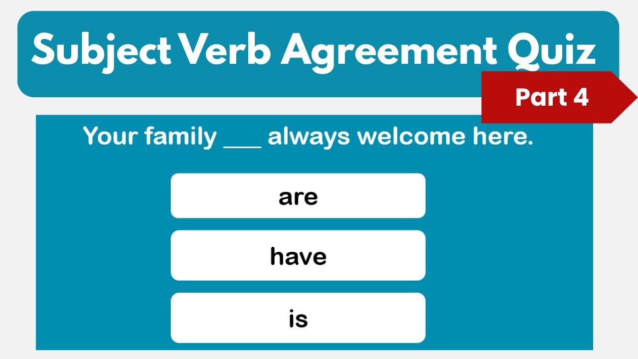 English Grammar Quiz  | Subject Verb Agreement | Advanced Level | Challenge 4