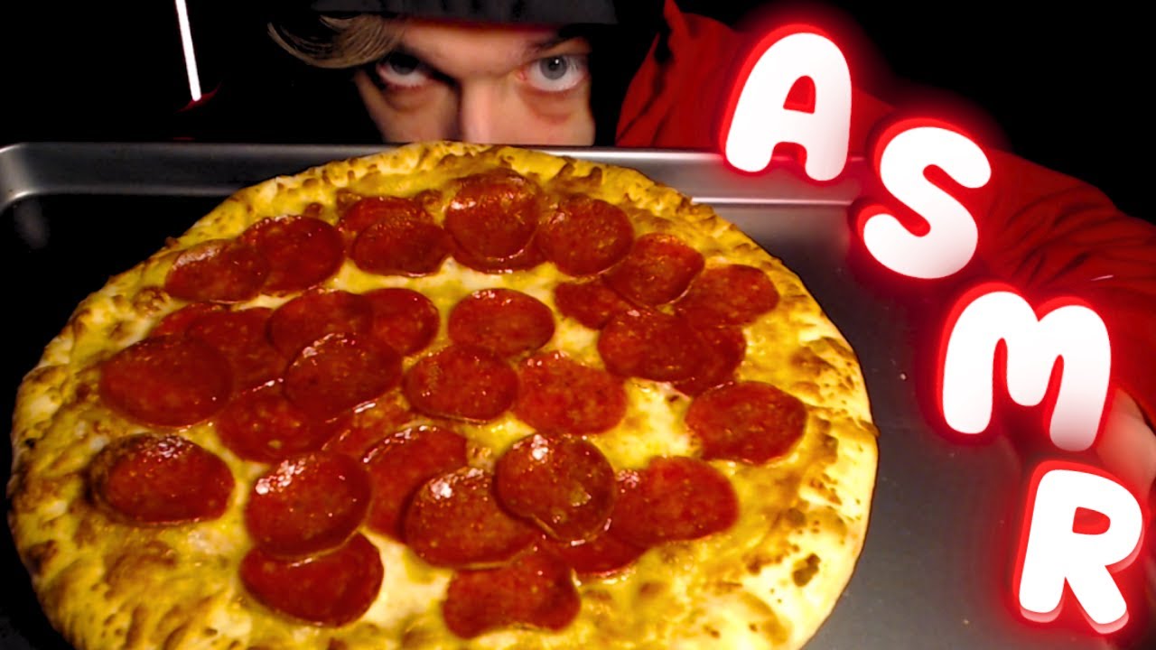 ASMR Eating This Entire Pizza For Breakfast (Up-Close Chewing Sounds & Whispering)