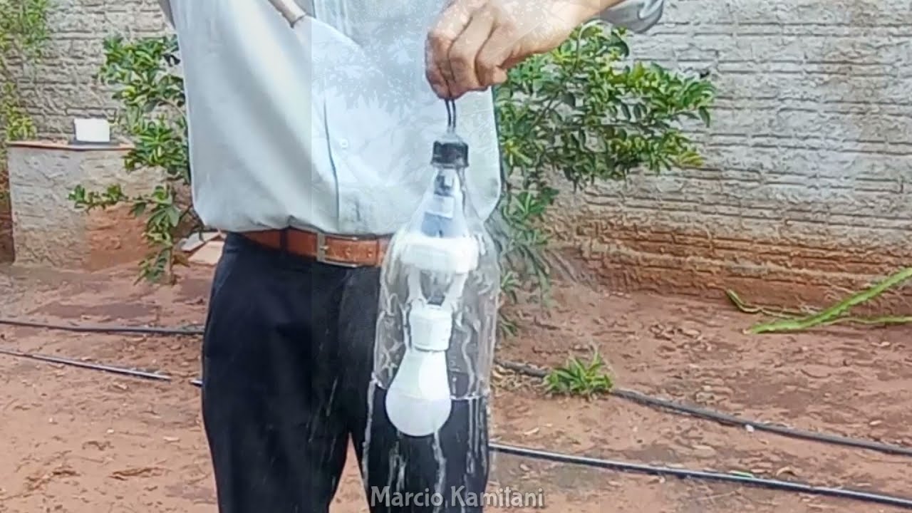 Proteção para lâmpadas ambiente externo de garrafa pet