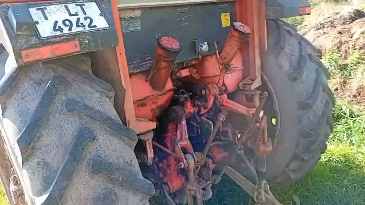 Farm Belarus tractors walk around