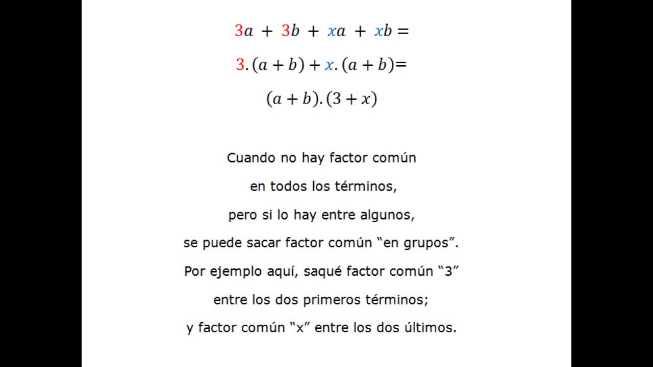 Factor común en grupos - Segundo caso de factoreo