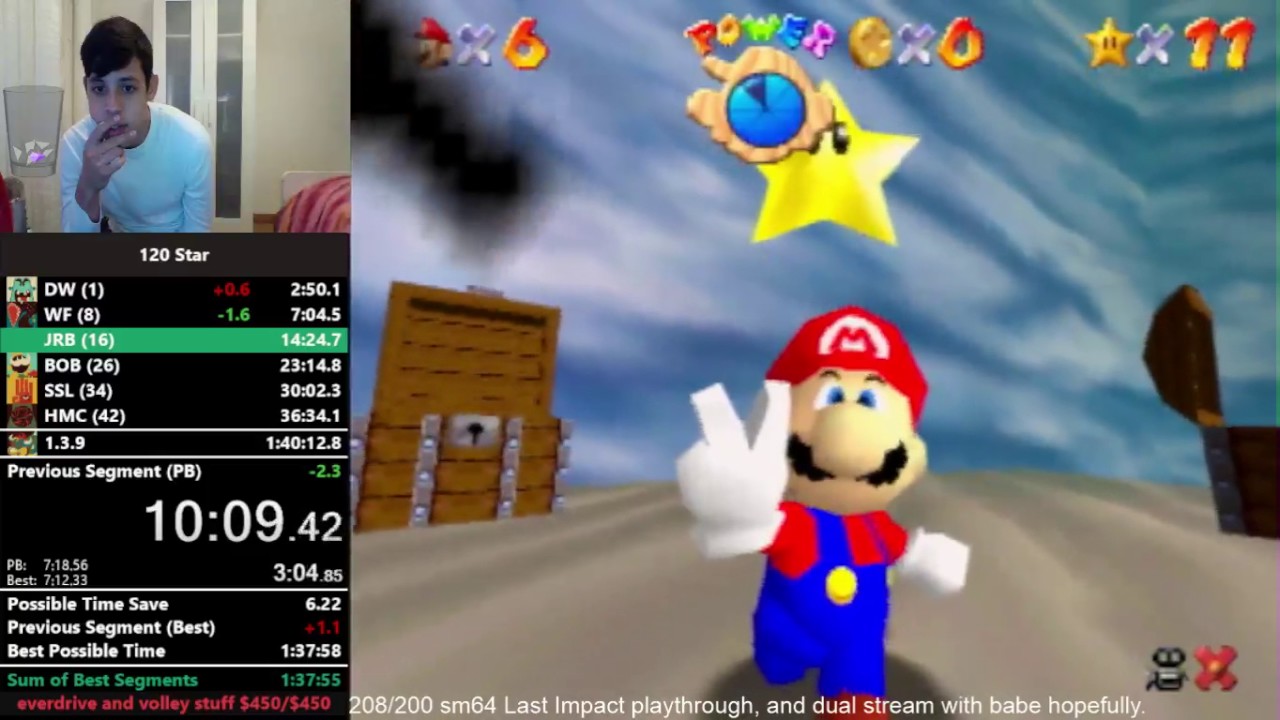[Old WR] SM64 120 star speedrun in 1:40:10