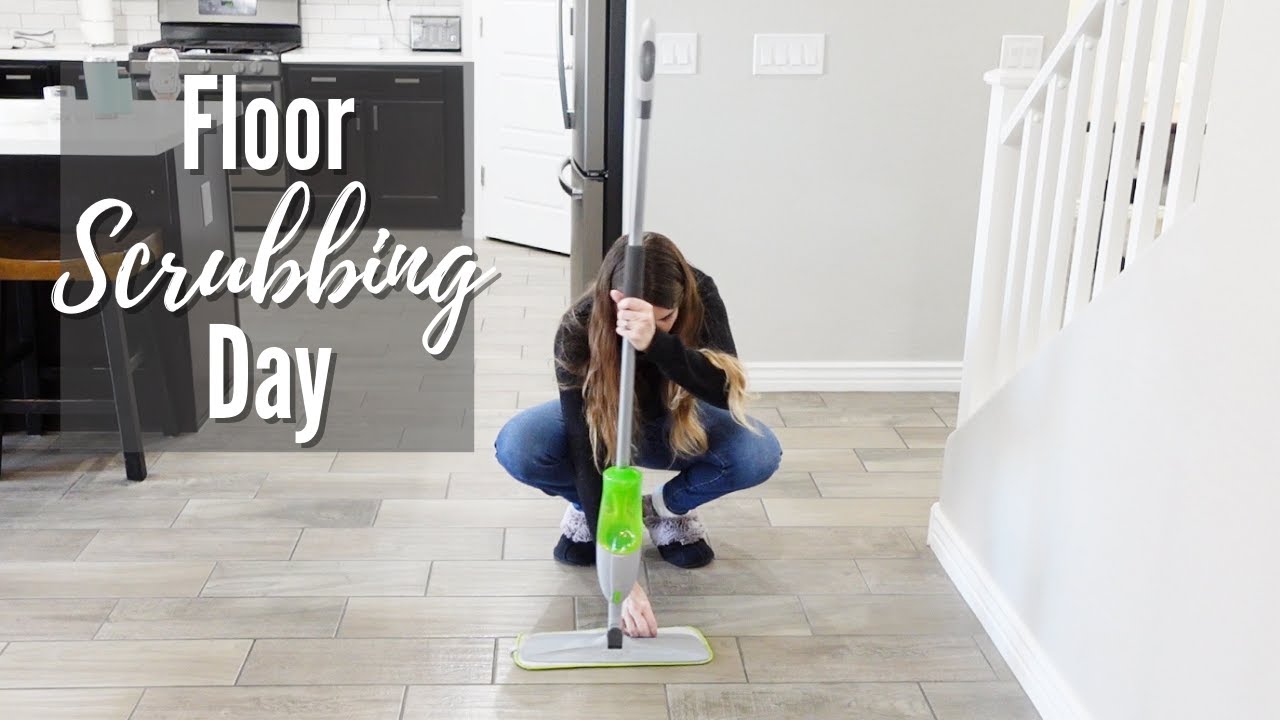 NASTY FLOORS GET SCRUBBED // CLEANING MOTIVATION // CLEANING MOM