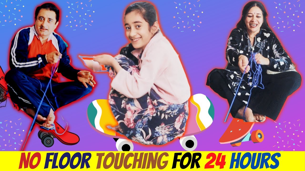 No Floor Touching for 24 hours | Family Floor Game | Hannah's Funlist 