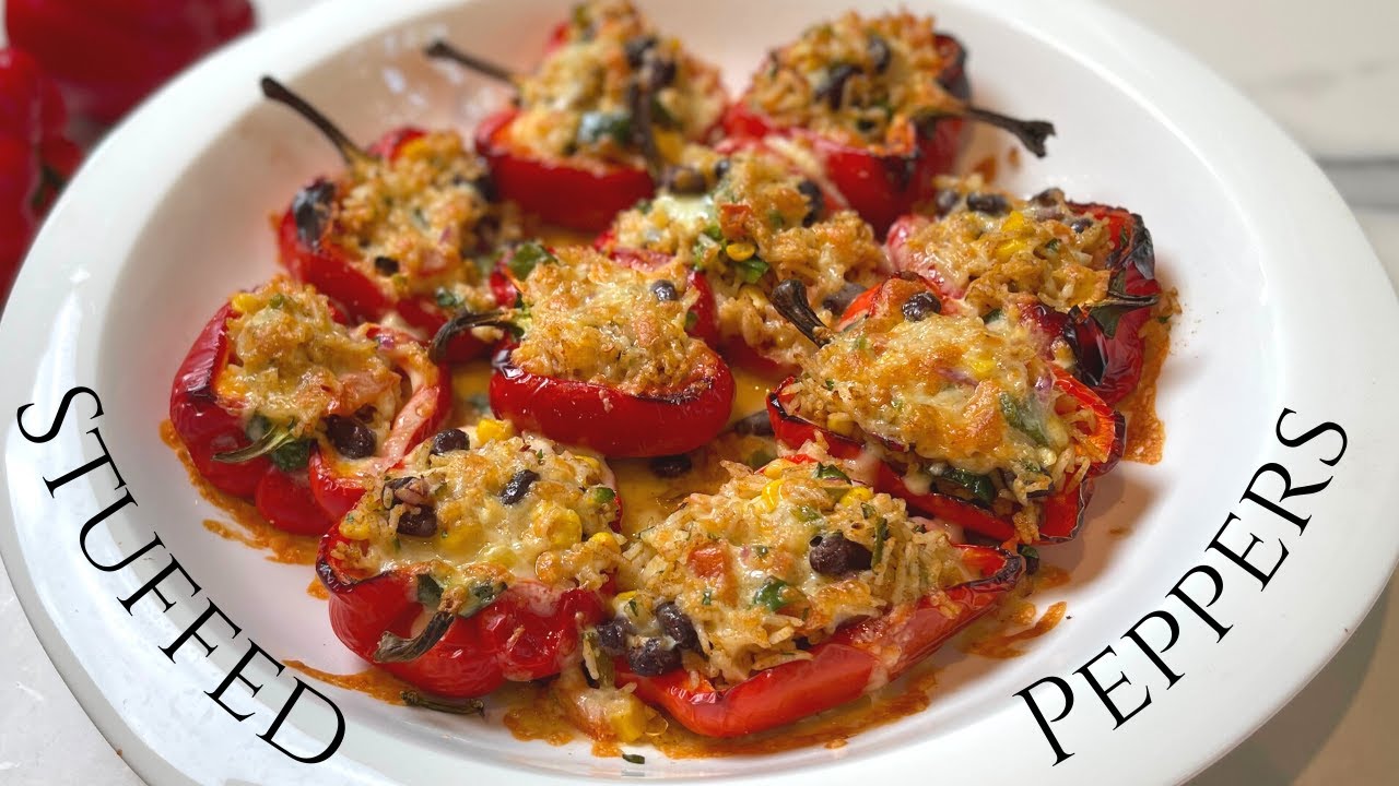 Addictive Vegetarian Stuffed Peppers/ Mexican Style
