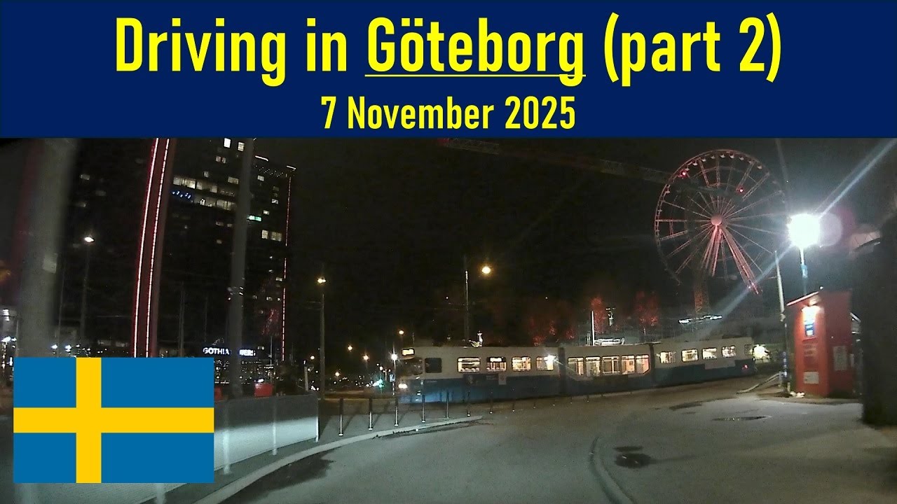 Driving in Göteborg, Sweden (7 November 2025) (part 2)